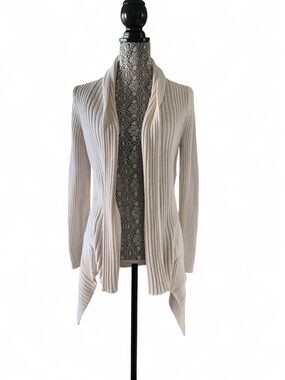 Merona Cream Ribbed Open-Front Cardigan